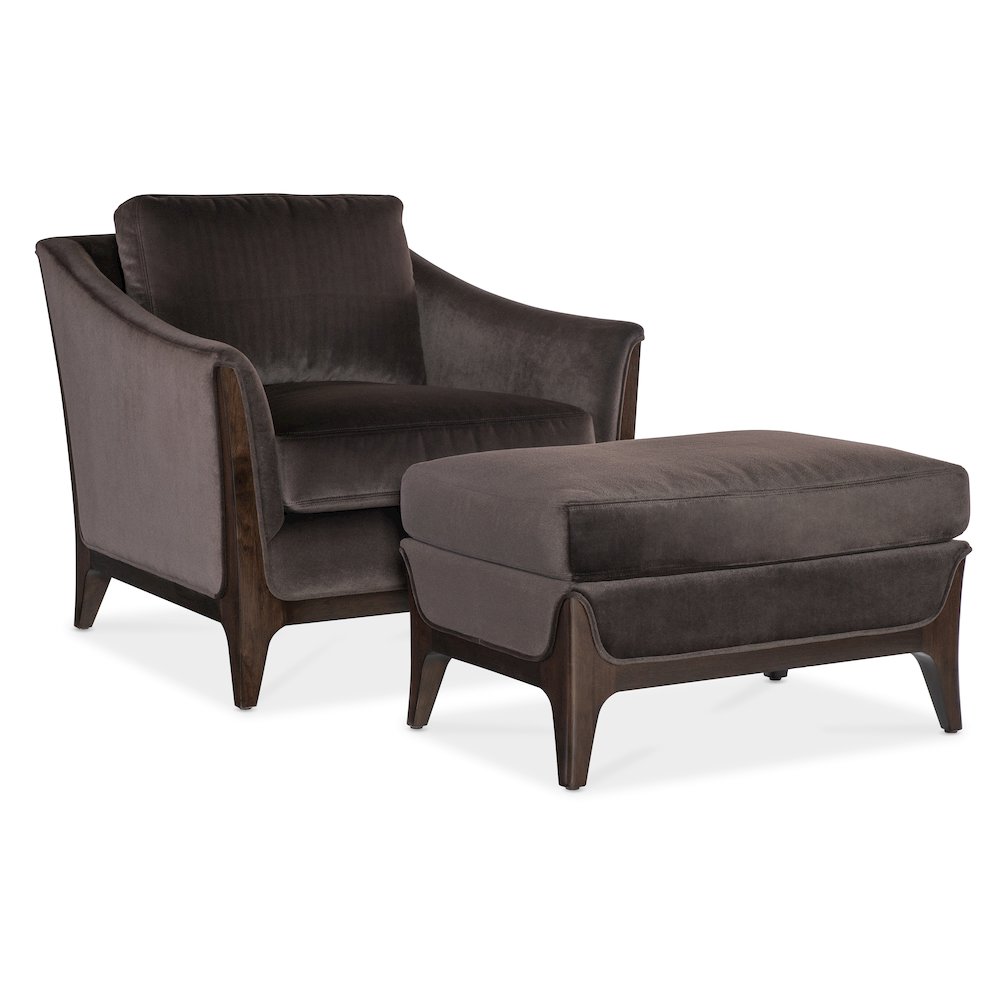 Sophia Fabric Chair with Brown Wooden Legs by Hooker Furniture
