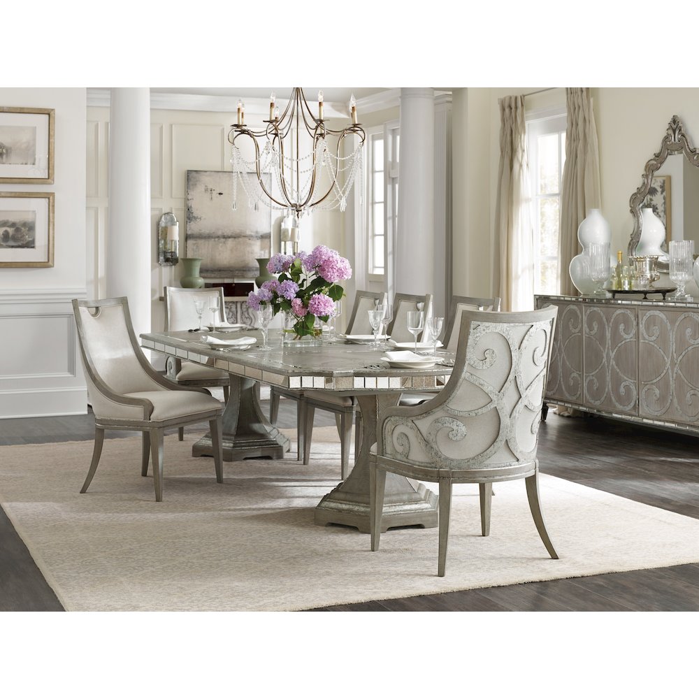 Hooker Furniture Sanctuary Upholstered Dining Arm Chair in Epoque
