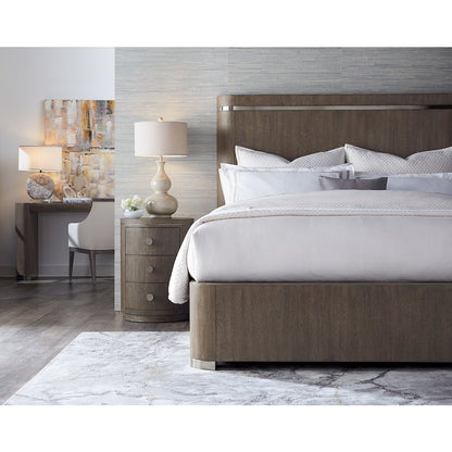 Modern Mood Round Wood Nightstand in Brown by Hooker Furniture