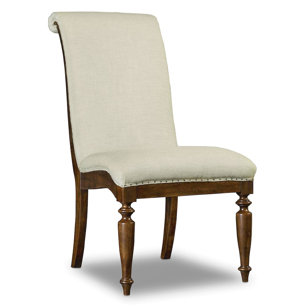 Hooker Furniture Archivist Upholstered Armless Dining Chair in Pecan