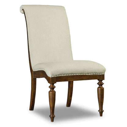 Hooker Furniture Archivist Upholstered Armless Dining Chair in Pecan