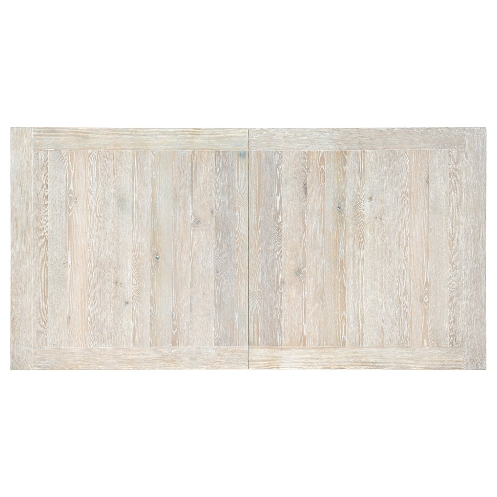 Serenity Topsail Rectangle Dining Table with 2-18in Leaves in White Wood