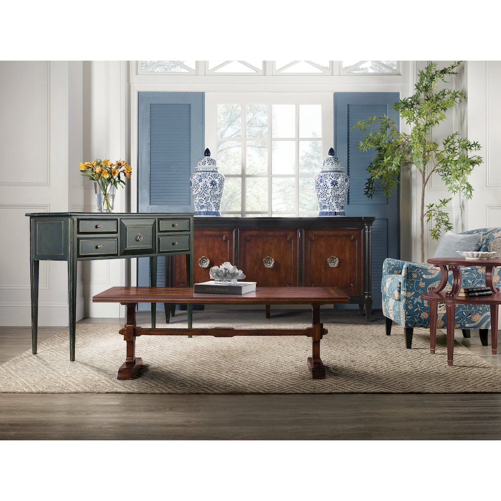 Hooker Furniture Charleston 5-Drawer Traditional Wood Console Table in Green