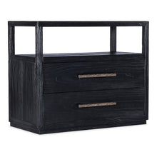 Linville Falls Shou Sugi Ban Two Drawer Wood Nightstand in Black by Hooker