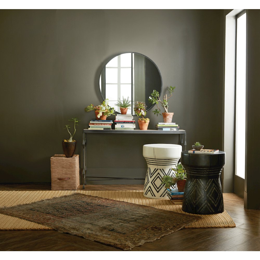 Commerce & Market Metal-Wood-Stone Console Table in Black by Hooker Furniture