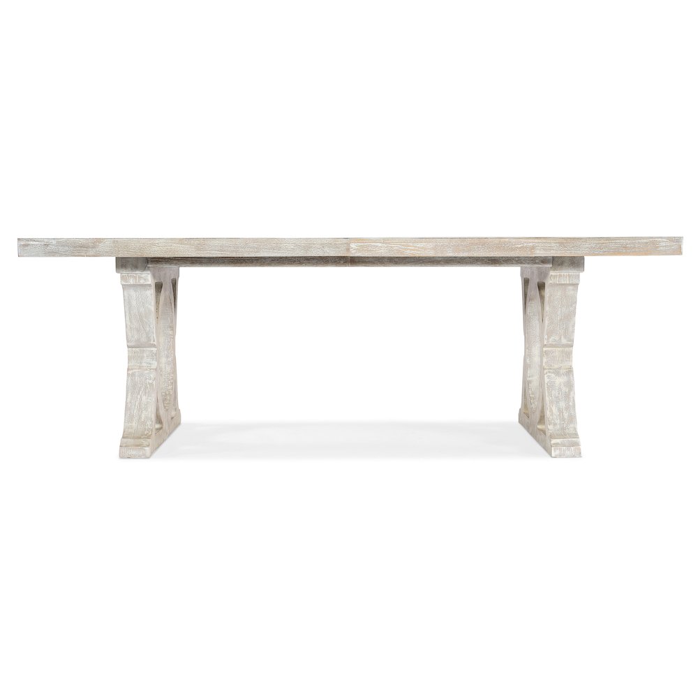 Serenity Topsail Rectangle Dining Table with 2-18in Leaves in White Wood