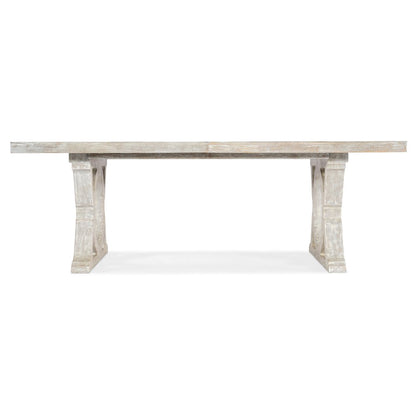 Serenity Topsail Rectangle Dining Table with 2-18in Leaves in White Wood