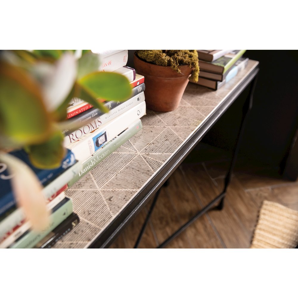 Commerce & Market Metal-Wood-Stone Console Table in Black by Hooker Furniture