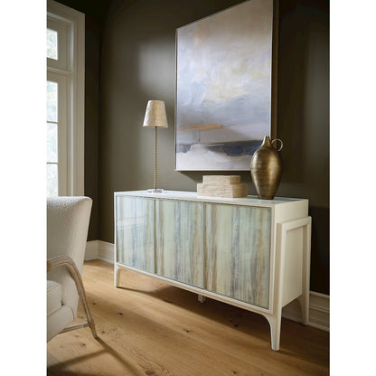 Hera Credenza in Cream Colored Wood with Three Doors by Hooker Furnishings