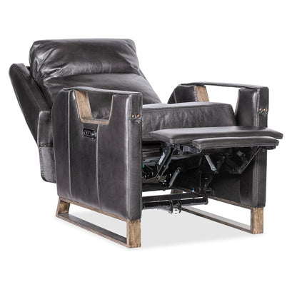 Relic Power Recliner w/Power Headrest in Black Leather by Hooker Furnishings