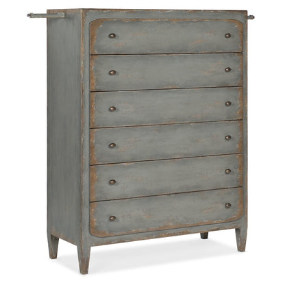 Hooker Furniture Bedroom Ciao Bella Six-Drawer Chest- Speckled Gray