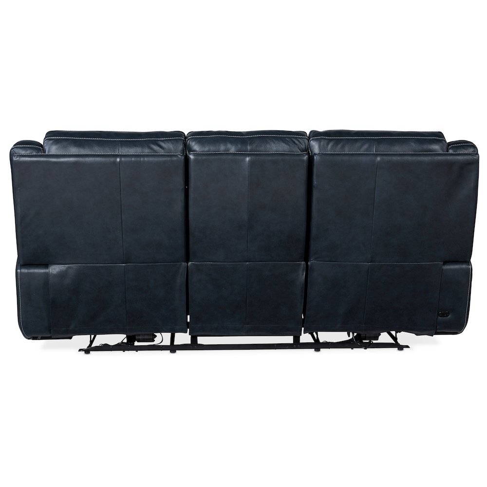 Montel Lay Flat Power Sofa with Power Headrest & Lumbar in Blue Leather