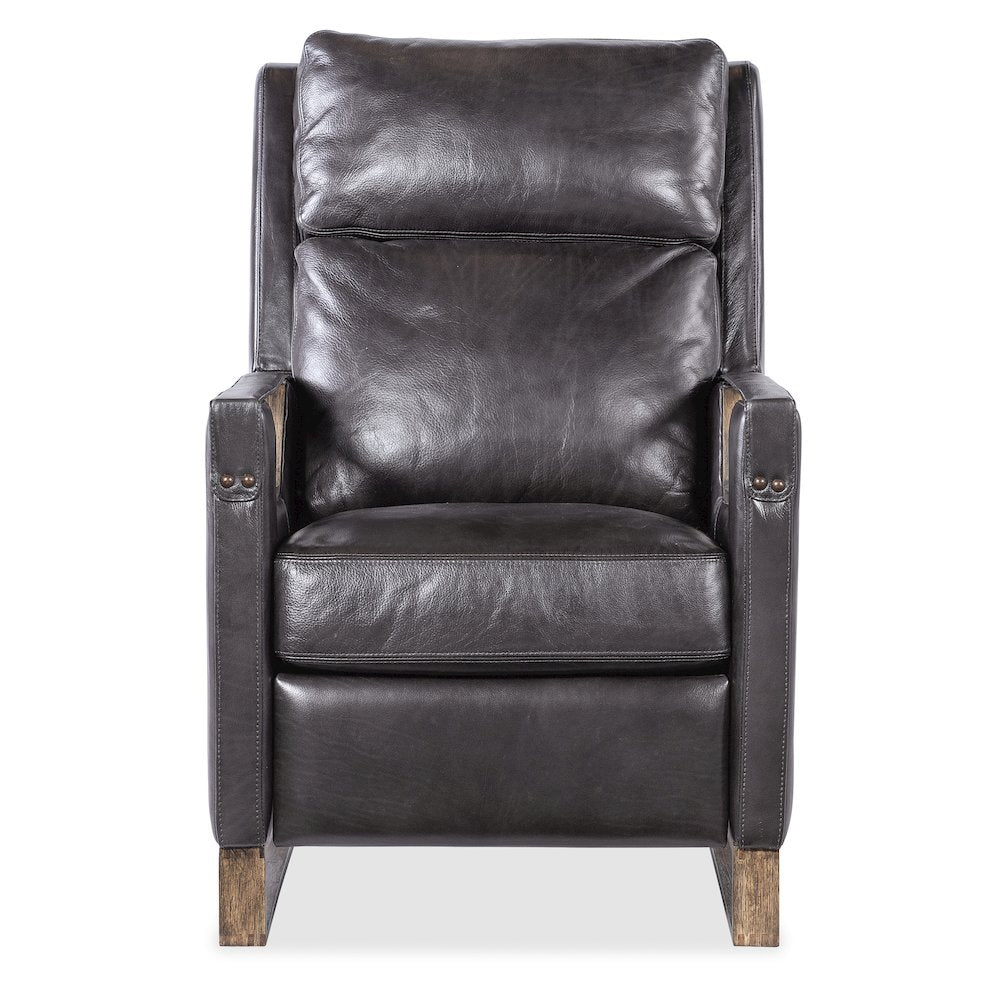 Relic Power Recliner w/Power Headrest in Black Leather by Hooker Furnishings