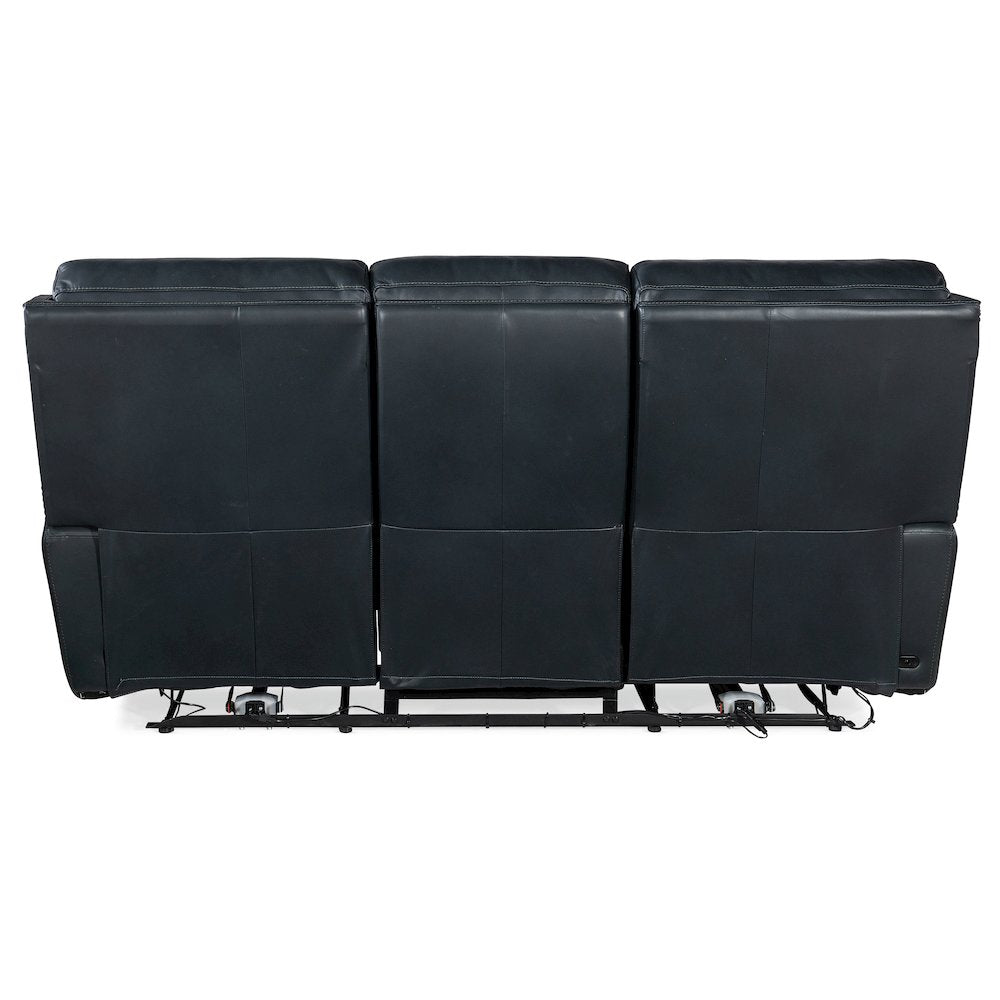 Ruthe ZeroG Power Sofa with Power Headrest & Hidden Console in Blue Leather