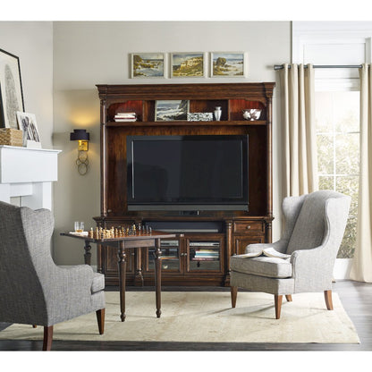 Hooker Furniture Leesburg Solid Rubber Wood TV Stand in Mahogany