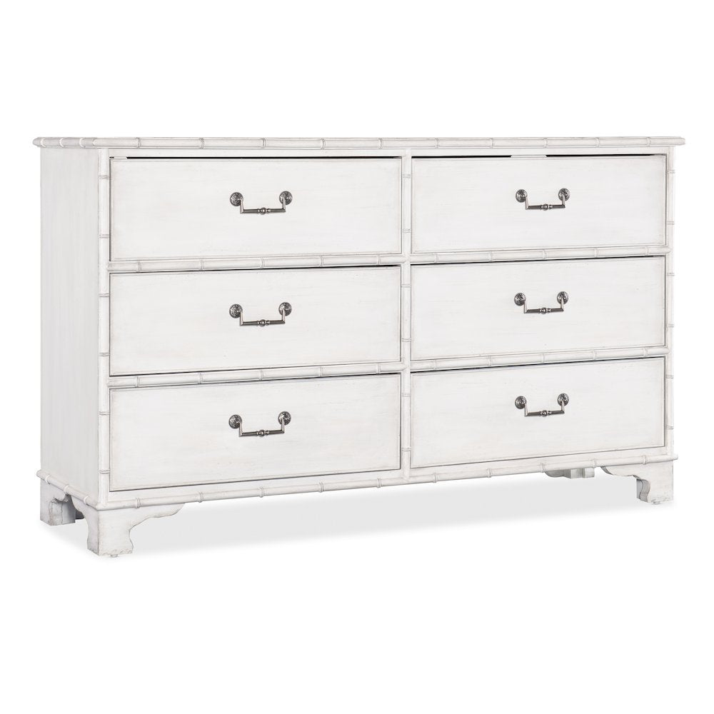 Charleston Six-Drawer Wood Dresser in White by Hooker Furniture