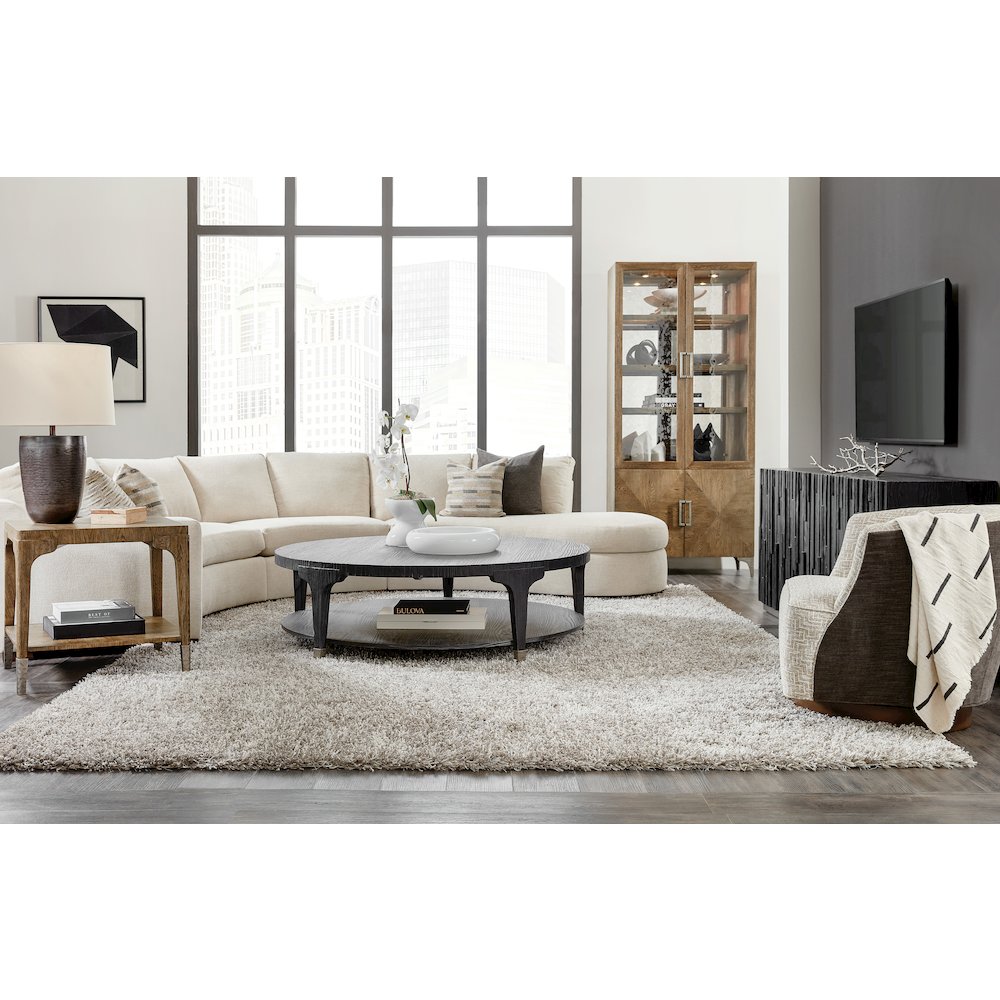 Hooker Furniture Chapman Rectangle Veneers and Metal End Table in Brown/White