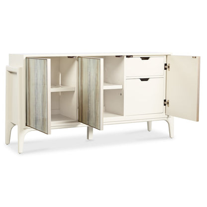 Hera Credenza in Cream Colored Wood with Three Doors by Hooker Furnishings