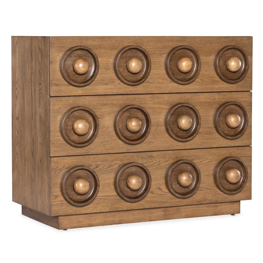 Hooker Commerce & Market Knobby 3-Drawer Accent Chest in Light Natural Wood