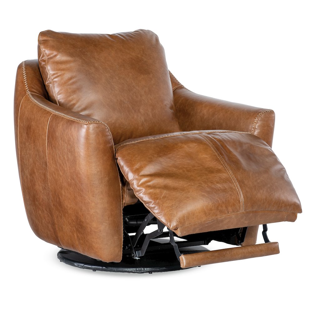 Beau Swivel w/Power Footrest in Brown Leather by Hooker Furnishings