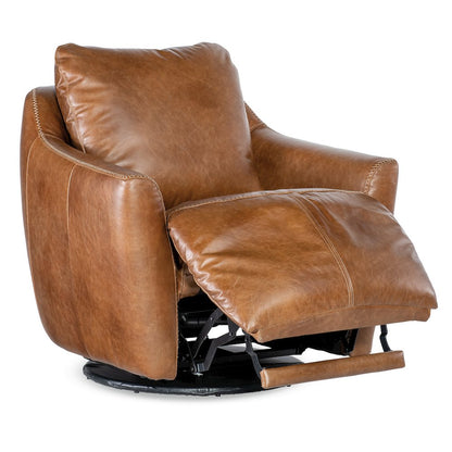 Beau Swivel w/Power Footrest in Brown Leather by Hooker Furnishings