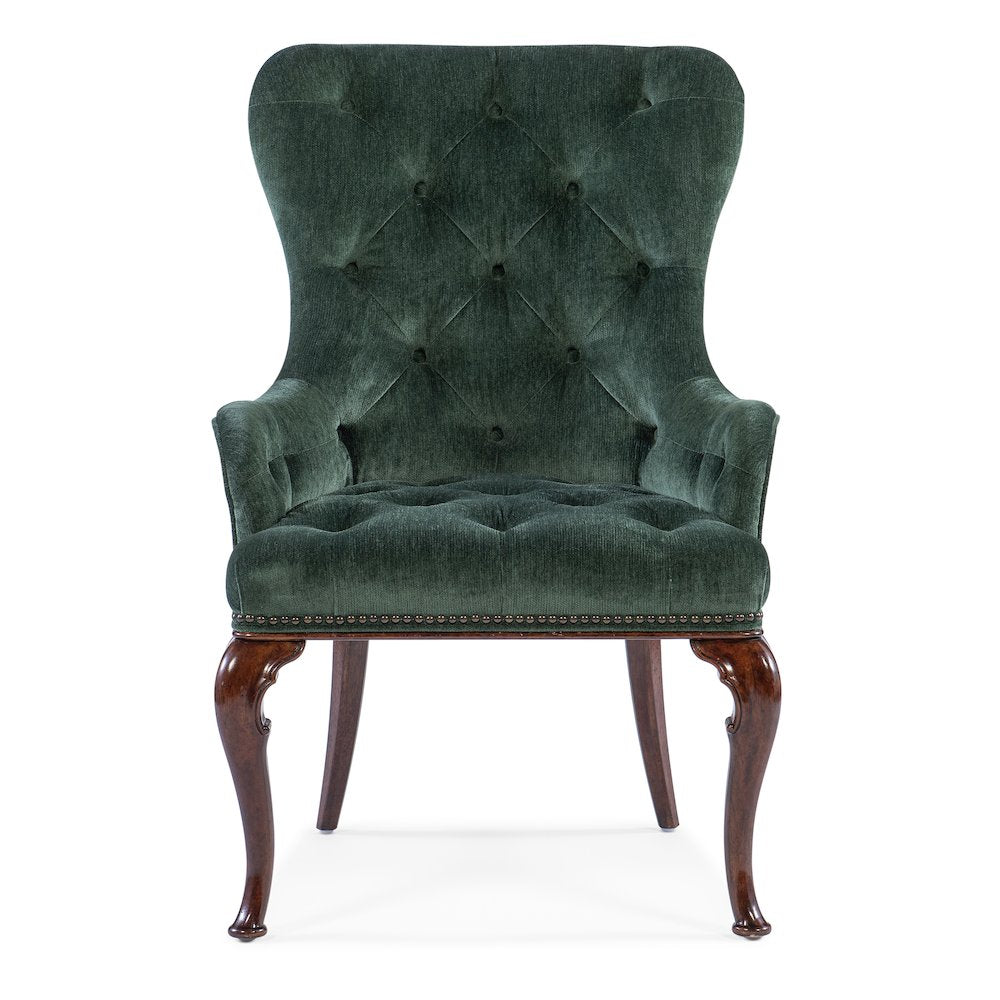 Charleston Upholstered Host Chair in Green Fabric by Hooker Furniture