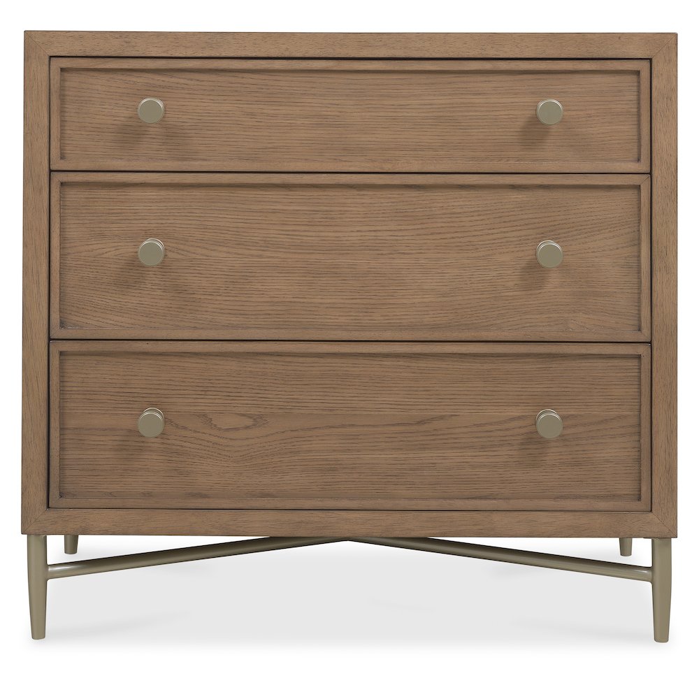 Sonnet Three-Drawer Nightstand in Medium Brown Wood by Hooker Furnishings