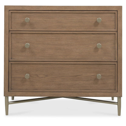 Sonnet Three-Drawer Nightstand in Medium Brown Wood by Hooker Furnishings