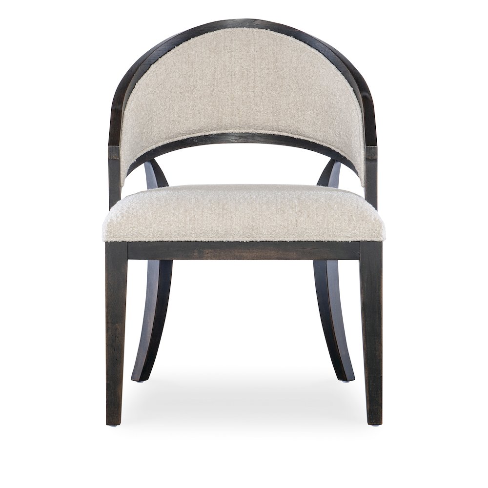 Retreat Cane Barrel Back Fabric Upholstered Chair in Black by Hooker Furniture