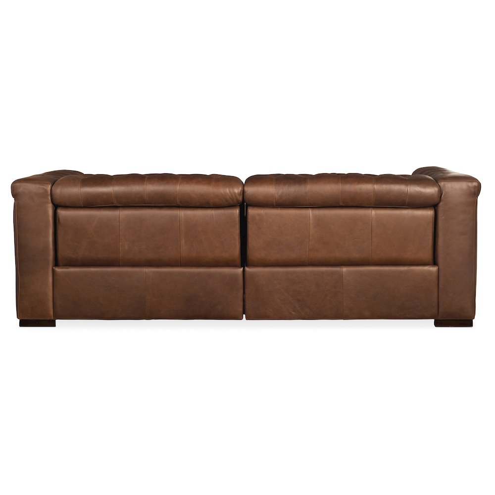 Savion 2 over 2 Sofa with Power Recline & Power Headrest in Brown Leather