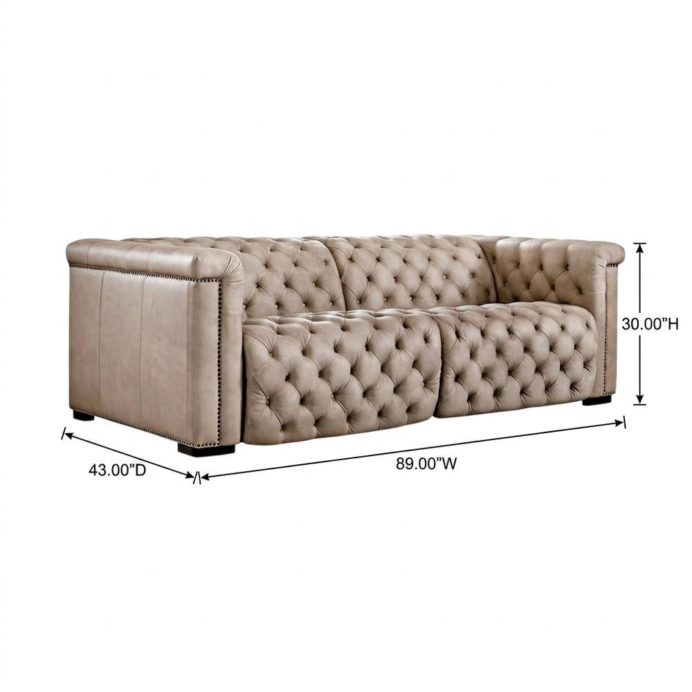 Leather Reclining Sofa, Brown