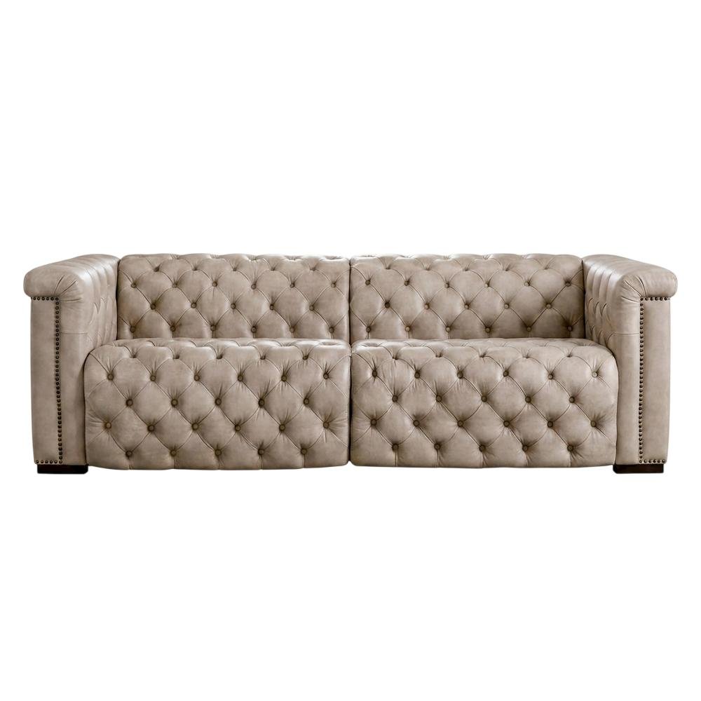 Leather Reclining Sofa, Brown