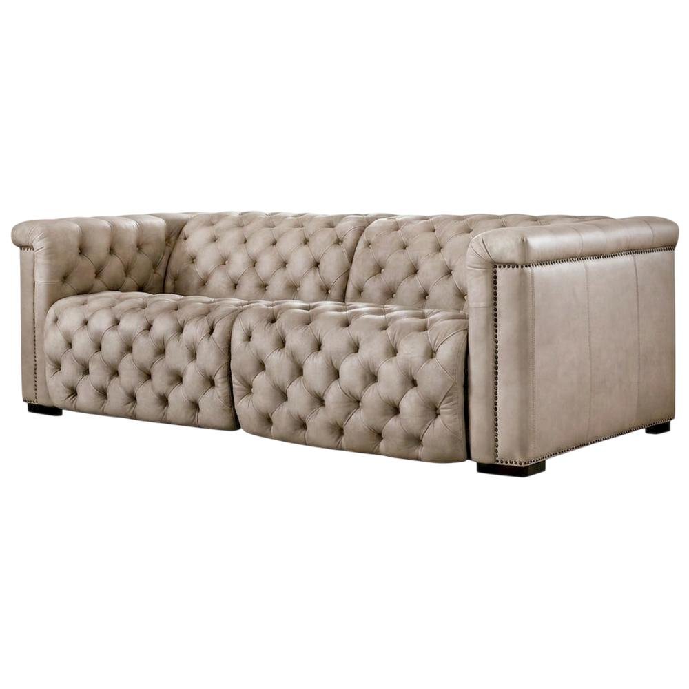 Leather Reclining Sofa, Brown