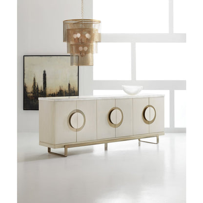 Hooker Furniture Melange Noelle Media Credenza in Cream and Gold