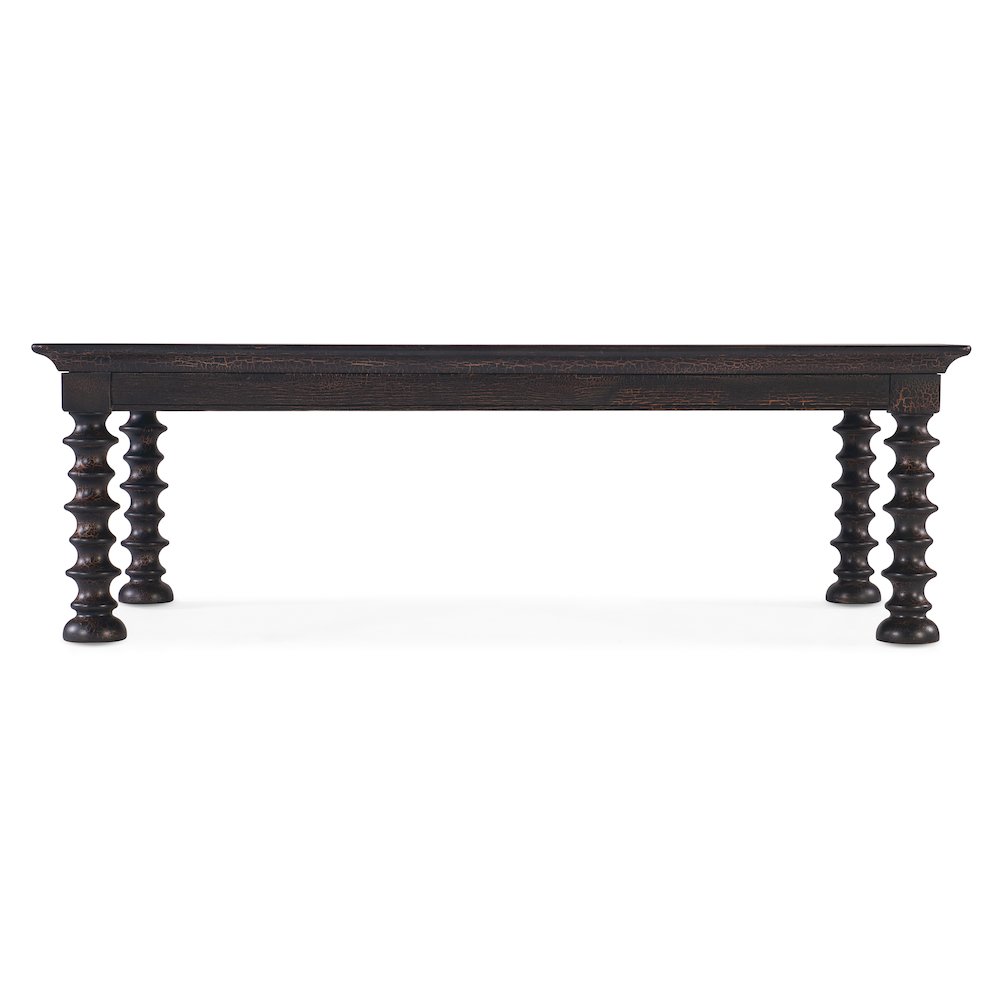 Hooker Furniture Big Sky Wood Turned Leg Cocktail Table in Black