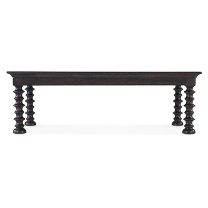 Hooker Furniture Big Sky Wood Turned Leg Cocktail Table in Black