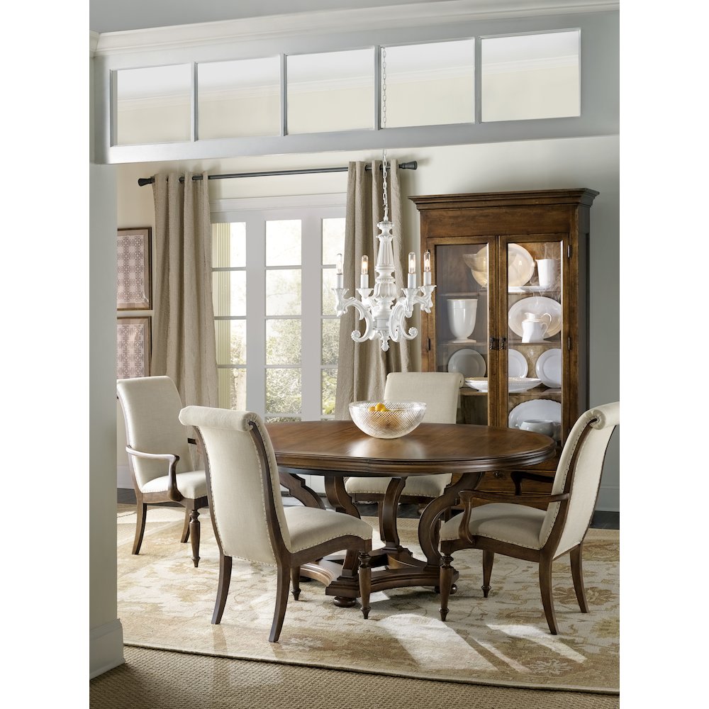 Hooker Furniture Archivist Upholstered Armless Dining Chair in Pecan