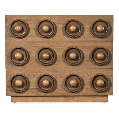 Hooker Commerce & Market Knobby 3-Drawer Accent Chest in Light Natural Wood