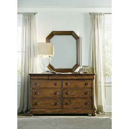 Hooker Furniture Archivist 9 Drawer Dresser in Pecan