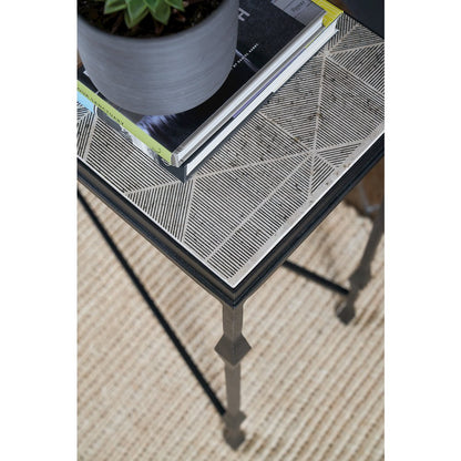 Commerce & Market Metal-Wood-Stone Console Table in Black by Hooker Furniture