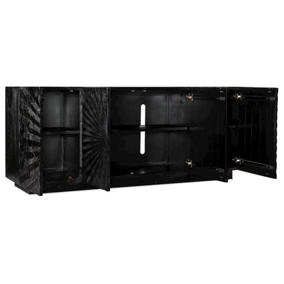 Commerce & Market Open Space Wood Entertainment Console in Black by Hooker
