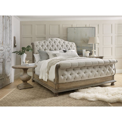 Castella Fabric Upholstered Tufted California King Bed in Off White by Hooker
