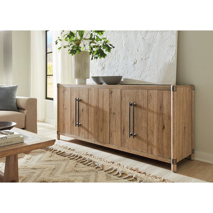 Vineyard Row Entertainment Credenza in Light Natural Wood by Hooker Furnishings