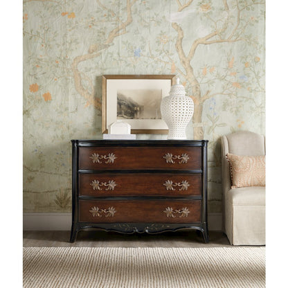 Hooker Furniture Charleston 3-Drawer Wood Accent Chest in Black Cherry