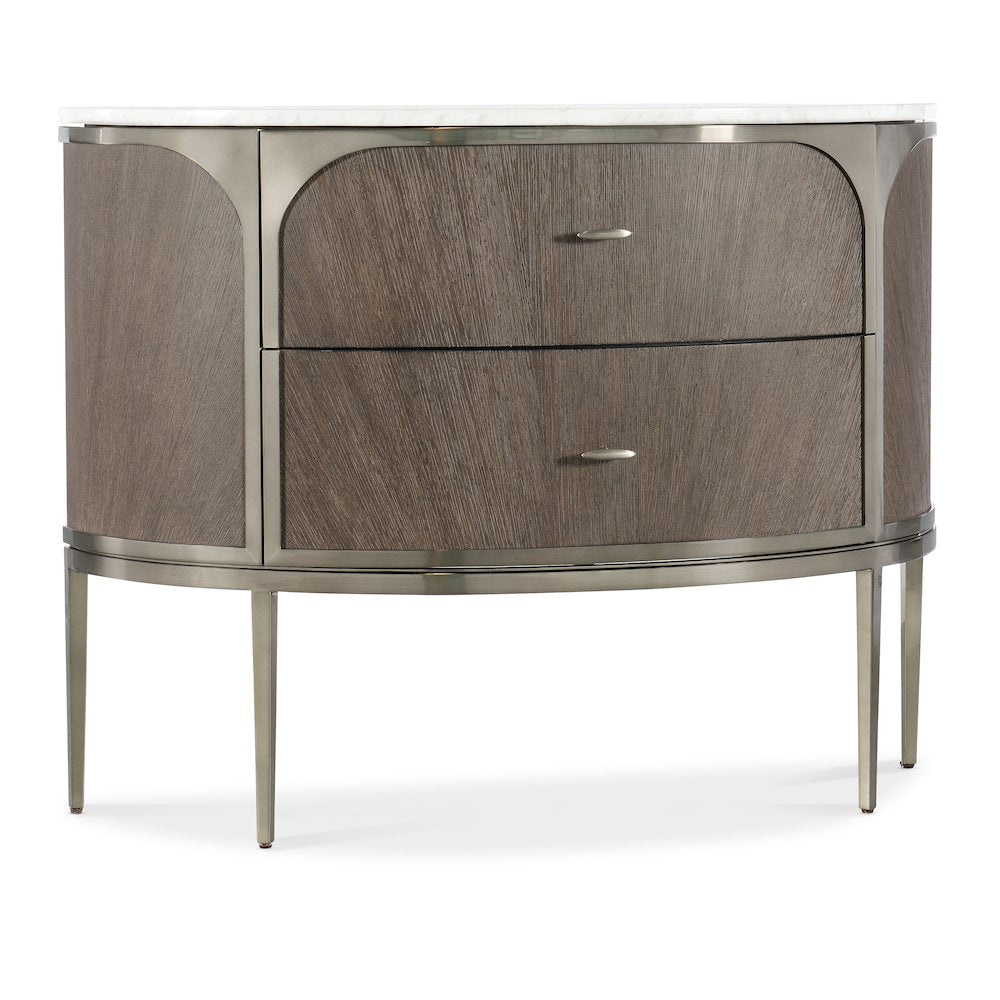 Modern Mood Two Drawer Wood Nightstand in Brown by Hooker Furniture