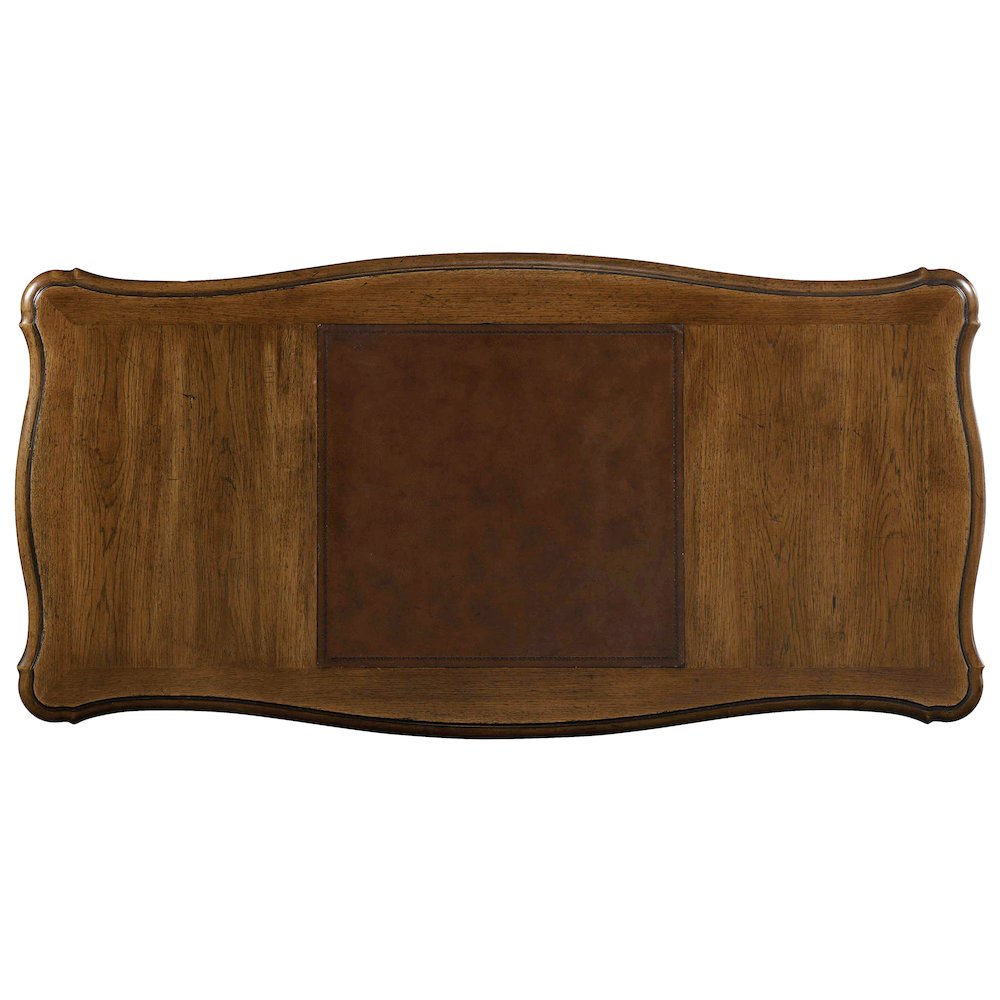 Hooker Furniture Archivist Solid Rubber Wood 4-Drawers Writing Desk in Pecan