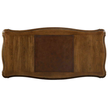 Hooker Furniture Archivist Solid Rubber Wood 4-Drawers Writing Desk in Pecan