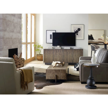 Hooker Furniture Curata Accent End Table in Black and Washed Brass