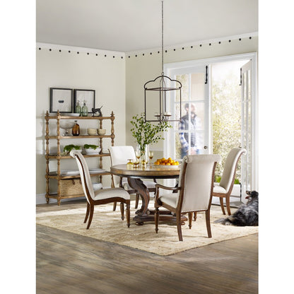 Hooker Furniture Archivist Upholstered Armless Dining Chair in Pecan