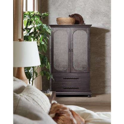 Hooker Furniture Big Sky Veneers Wood Small Wardrobe in Black